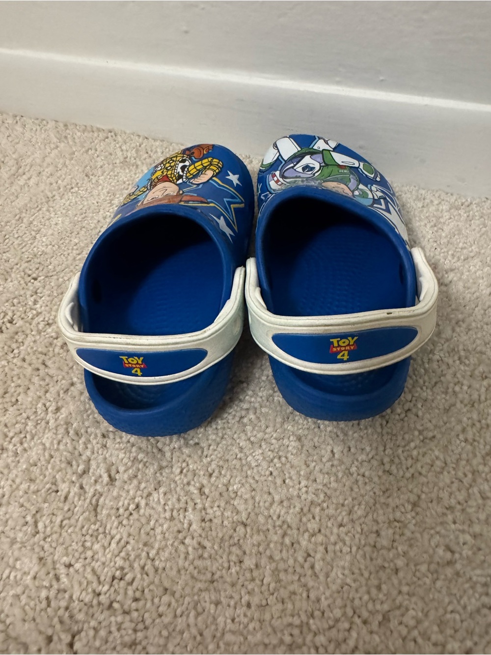 CROCS Kids Blue Clogs with Buzz Lightyear & Woody Graphics - Picture 2 of 3